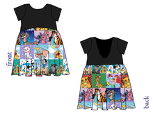 Load image into Gallery viewer, Cupcake Character Quilt Low Back Dress