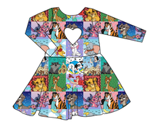 Load image into Gallery viewer, Cupcake Character Quilt Molly Heart Back Twirly Dress