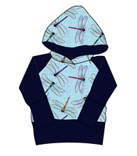 Load image into Gallery viewer, Dragonfly Skies Grow With Me Hoodie (or Crewneck)