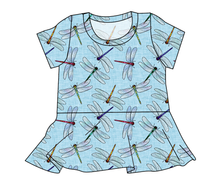 Load image into Gallery viewer, Dragonfly Skies Ladies' Peplum Top