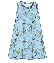 Load image into Gallery viewer, Dragonfly Skies Ladies' Swing Dress
