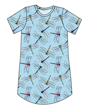 Load image into Gallery viewer, Dragonfly Skies Ladies' T-Shirt Dress