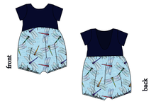 Load image into Gallery viewer, Dragonfly Skies Low Back Romper and Bubble Romper