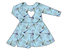 Load image into Gallery viewer, Dragonfly Skies Molly Heart Back Twirly Dress