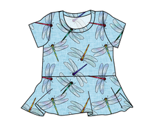 Load image into Gallery viewer, Dragonfly Skies Peplum Top