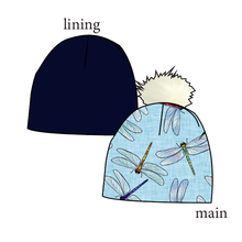 Load image into Gallery viewer, Dragonfly Skies Slouchy Beanie (Reversible!)