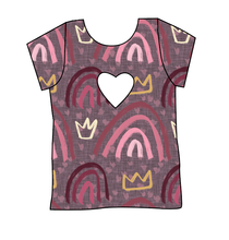 Load image into Gallery viewer, Soft Pink Rainbows Cambria Heart Back Tee