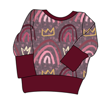 Load image into Gallery viewer, Soft Pink Rainbows Grow With Me Hoodie (or Crewneck)
