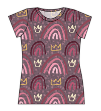 Load image into Gallery viewer, Soft Pink Rainbows Ladies' Basic Tee