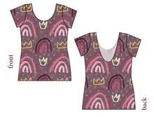 Load image into Gallery viewer, Soft Pink Rainbows Ladies' Low Back Ballerina Tee