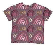 Load image into Gallery viewer, Soft Pink Rainbows Ladies' Oversized Tee