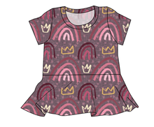 Load image into Gallery viewer, Soft Pink Rainbows Ladies' Peplum Top