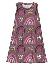 Load image into Gallery viewer, Soft Pink Rainbows Ladies' Swing Dress