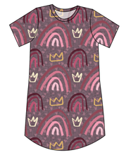 Load image into Gallery viewer, Soft Pink Rainbows Ladies' T-Shirt Dress
