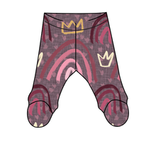 Load image into Gallery viewer, Soft Pink Rainbows Newborn Footed Pants