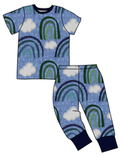 Load image into Gallery viewer, Soft Blue Rainbows Basic Loungewear Set