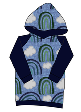 Load image into Gallery viewer, Soft Blue Rainbows Classic Hoodie (or Crewneck)