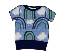 Load image into Gallery viewer, Soft Blue Rainbows Grow With Me Tee