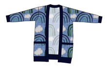 Load image into Gallery viewer, Soft Blue Rainbows Ladies' Grandpa Cardigan