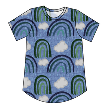 Load image into Gallery viewer, Soft Blue Rainbows Kids' Relaxed Tee