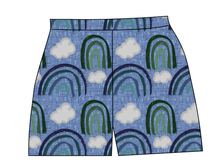 Load image into Gallery viewer, Soft Blue Rainbows Ladies' Lounge Shorts