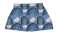 Load image into Gallery viewer, Soft Blue Rainbows Ladies' Lounge Shorts