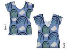 Load image into Gallery viewer, Soft Blue Rainbows Ladies' Low Back Ballerina Tee