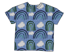 Load image into Gallery viewer, Soft Blue Rainbows Ladies' Oversized Tee