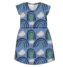 Load image into Gallery viewer, Soft Blue Rainbows Ladies' Play Dress