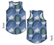 Load image into Gallery viewer, Soft Blue Rainbows Ladies' Summer Tank
