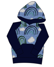 Load image into Gallery viewer, Soft Blue Rainbows Mens' Hoodie