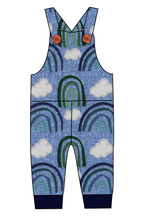 Load image into Gallery viewer, Soft Blue Rainbows Overalls and Shortalls
