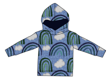 Load image into Gallery viewer, Soft Blue Rainbows Oversized Hoodie
