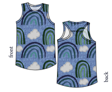 Load image into Gallery viewer, Soft Blue Rainbows Summer Tank
