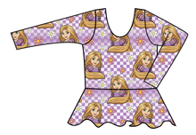 Load image into Gallery viewer, Tower Princess Check Swim Peplum Swim Top