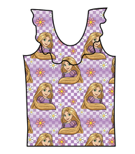 Load image into Gallery viewer, Tower Princess Check Swim Ruffle Neck Swim Top