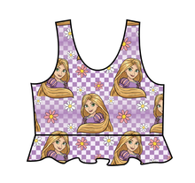 Load image into Gallery viewer, Tower Princess Check Swim Peplum Swim Top