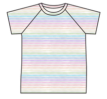 Load image into Gallery viewer, Pastel Watercolour Stripes Swim Rash Guard Top