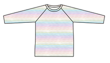 Load image into Gallery viewer, Pastel Watercolour Stripes Swim Rash Guard Top