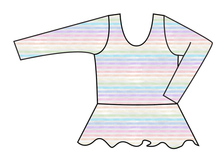 Load image into Gallery viewer, Pastel Watercolour Stripes Swim Peplum Swim Top