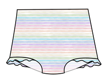 Load image into Gallery viewer, Pastel Watercolour Stripes Swim High Waisted Swim Bottoms