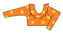 Load image into Gallery viewer, Smiley Checks Swim Ruffle Neck Swim Top