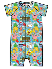 Load image into Gallery viewer, Bikini Bottom Swim One Piece Rashguard Suit