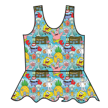 Load image into Gallery viewer, Bikini Bottom Swim Peplum Swim Top