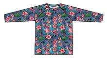 Load image into Gallery viewer, Floral Alien Swim Rash Guard Top