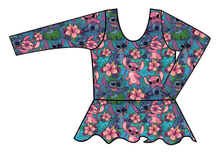 Load image into Gallery viewer, Floral Alien Swim Peplum Swim Top