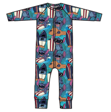 Load image into Gallery viewer, Surfing Alien Swim One Piece Rashguard Suit