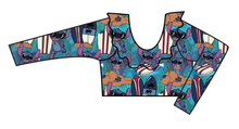 Load image into Gallery viewer, Surfing Alien Swim Ruffle Neck Swim Top