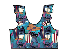 Load image into Gallery viewer, Surfing Alien Swim Ruffle Neck Swim Top