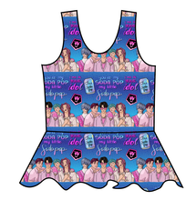 Load image into Gallery viewer, Demon Boy Band Swim Peplum Swim Top